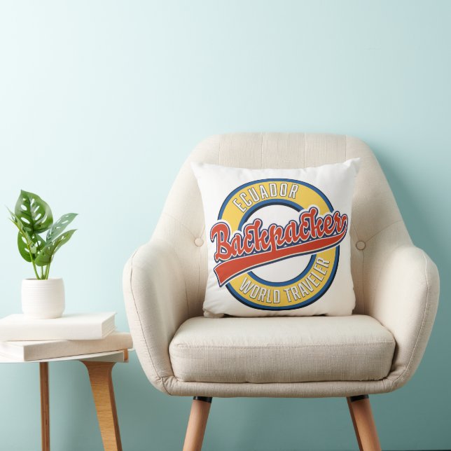 Ecuador backpacker world traveller logo cushion (Chair)