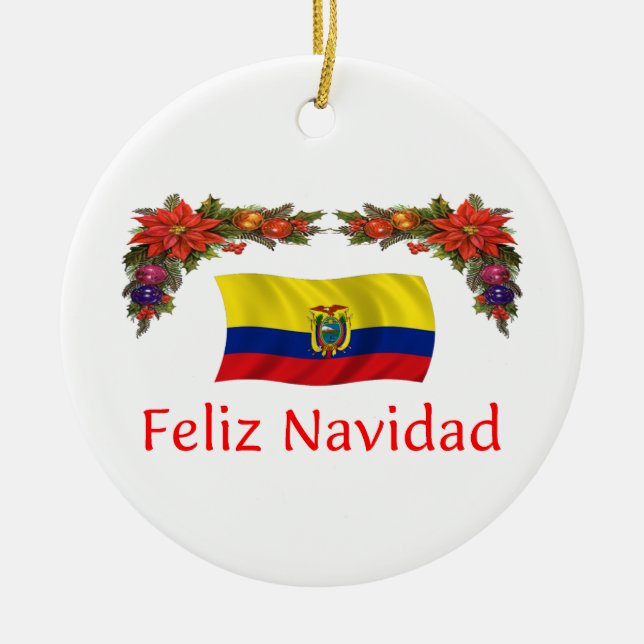 Ecuador Christmas Ceramic Tree Decoration (Front)