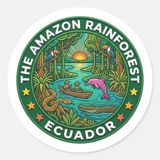 ECUADOR CLASSIC ROUND STICKER (Front)
