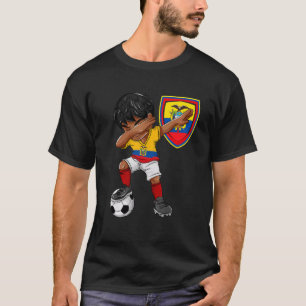 Ecuador Dabbing Soccer Boy Ecuadorian Flag Footbal T-Shirt