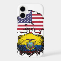 Ecuador Ecuadorian American USA Tree Roots Flag