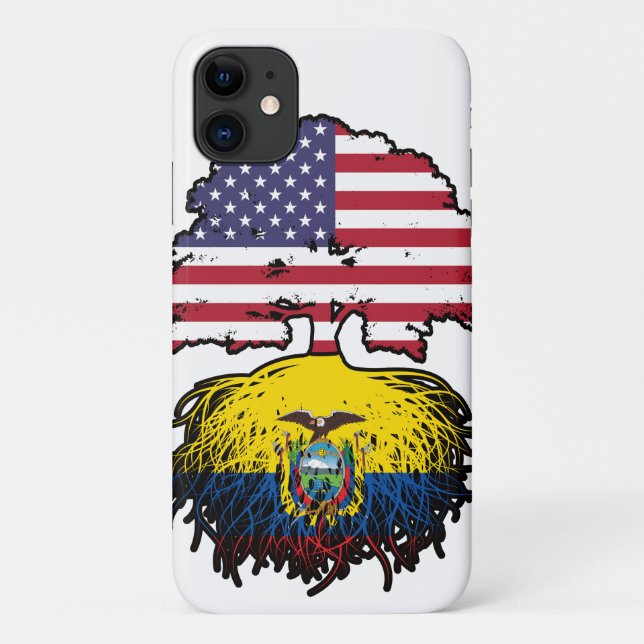 Ecuador Ecuadorian American USA Tree Roots Flag Case-Mate iPhone Case (Back)