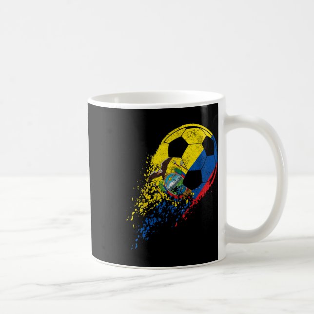 Ecuador Ecuadorian Flag Footll Player  Coffee Mug (Right)