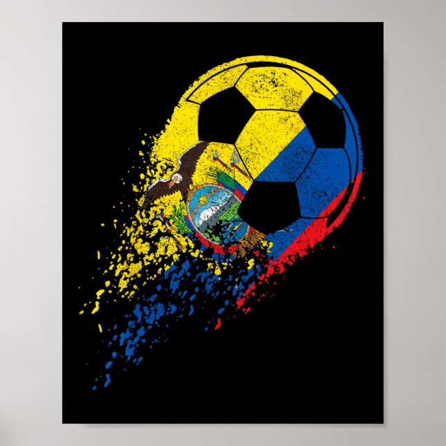 Ecuador Ecuadorian Flag Footll Player  Poster (Front)