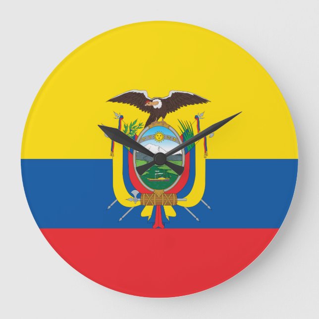 Ecuador (Ecuadorian) Flag Large Clock (Front)