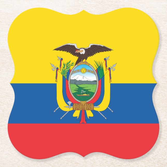 Ecuador (Ecuadorian) Flag Paper Coaster (Front)