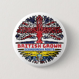 Ecuador Ecuadorian Uk United Kingdom British Tree 6 Cm Round Badge
