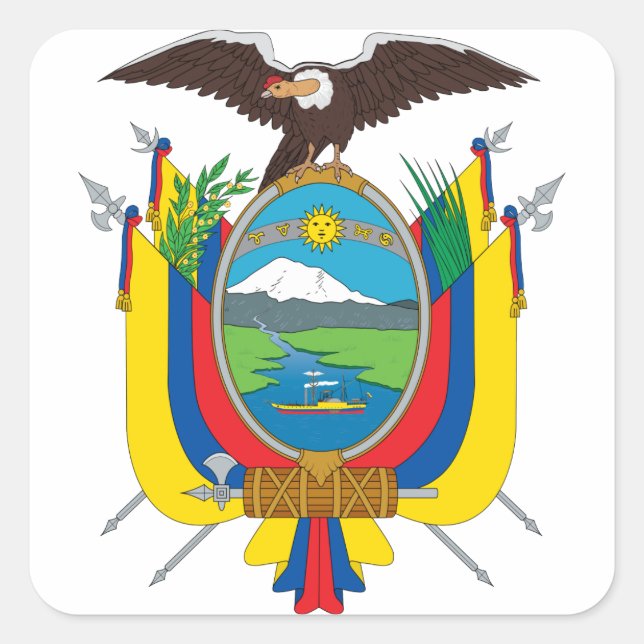 ecuador emblem square sticker (Front)