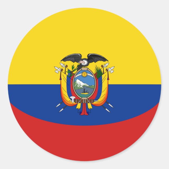 Ecuador Fisheye Flag Sticker (Front)