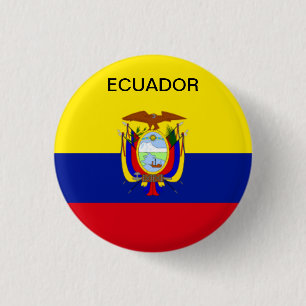 Ecuador flag button. 3 cm round badge