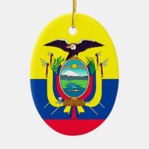 Ecuador Flag Ceramic Ornament