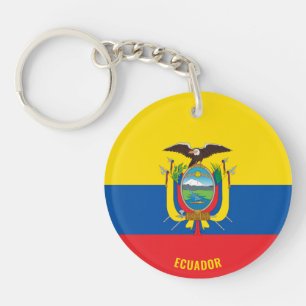 Ecuador Flag Charming Patriotic Key Ring