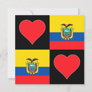 Ecuador Flag Heart Patriotic Ecuadorian Greeting Card