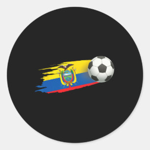 Ecuador Flag Jersey - Soccer Ll Footll  Classic Round Sticker
