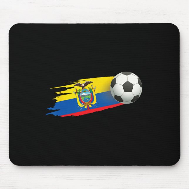 Ecuador Flag Jersey - Soccer Ll Footll  Mouse Pad (Front)