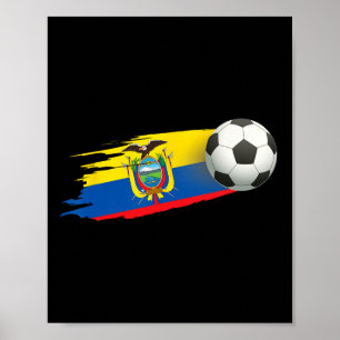 Ecuador Flag Jersey - Soccer Ll Footll Poster