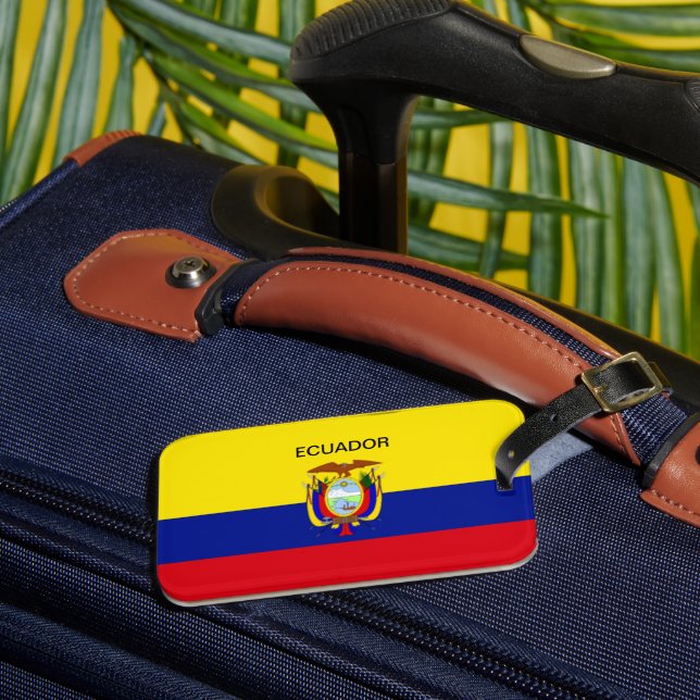Ecuador flag luggage tag (Front Insitu 3)
