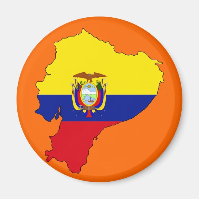 Ecuador flag map magnet (Front)