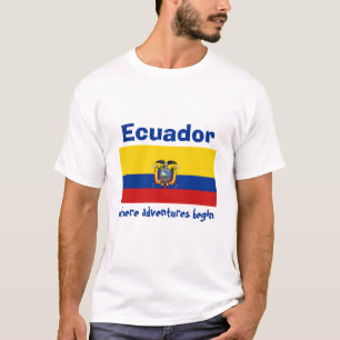 Ecuador Flag + Map + Text T-Shirt