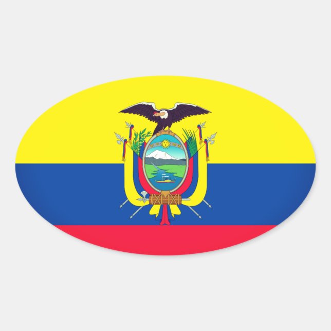 Ecuador Flag Oval Sticker (Front)