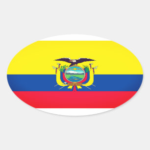 Ecuador Flag Oval Sticker