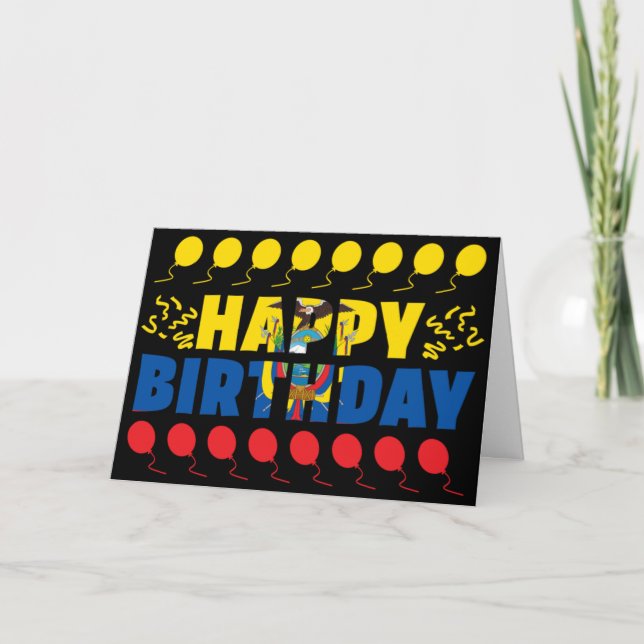 Ecuador Flag Patriotic Birthday Card (Front)