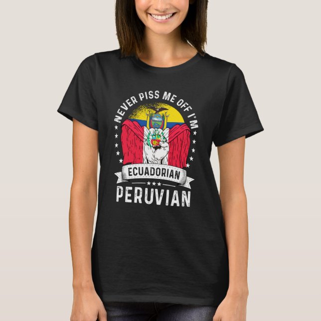Ecuador Flag Peru Grown Humor Citizen Pride T-Shirt (Front)