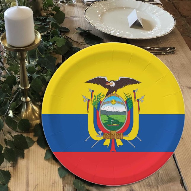 Ecuador Flag plates, party, sports, Ecuador Paper Plate (Creator Uploaded)