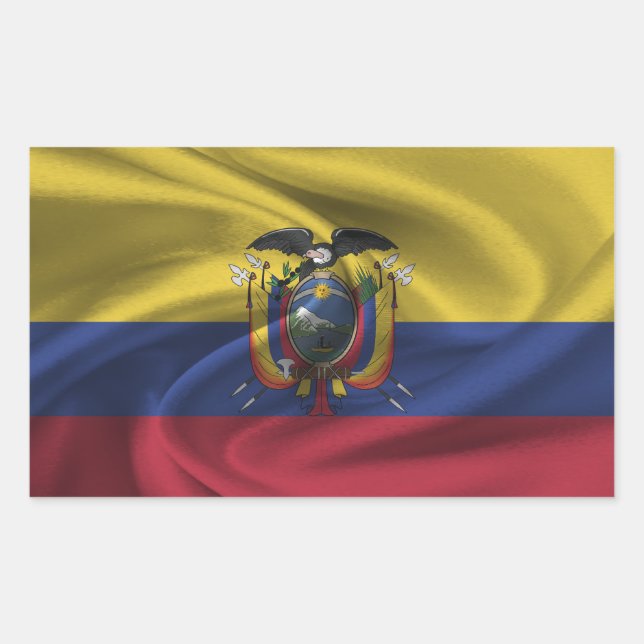 Ecuador Flag Rectangular Sticker (Front)