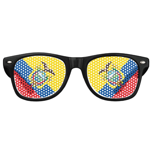 Ecuador Flag Retro Sunglasses (Front)