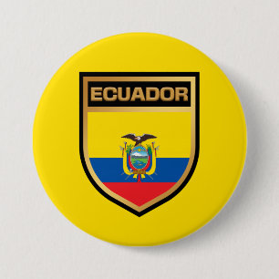 Ecuador Flag Shield 7.5 Cm Round Badge