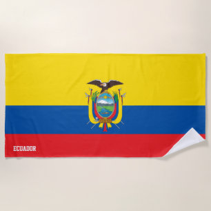 Ecuador Flag Splendid Patriotic Beach Towel