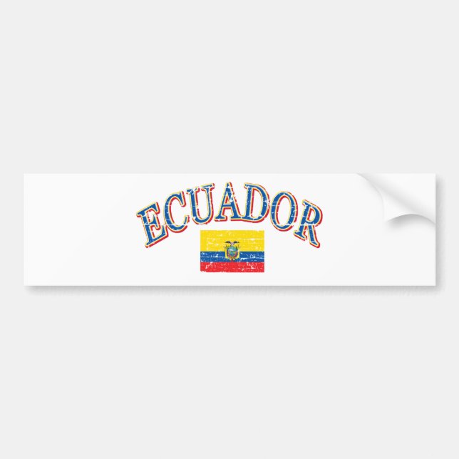 Ecuador football design bumper sticker (Front)