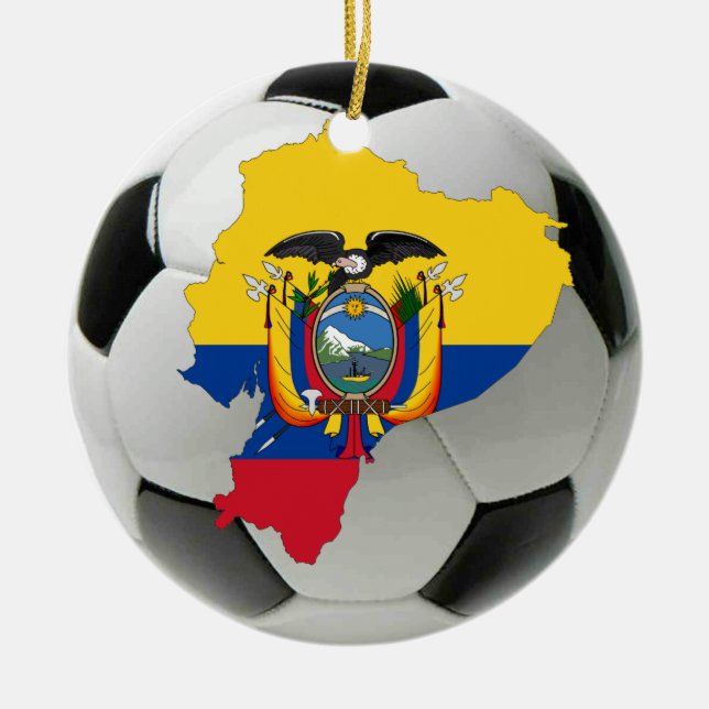Ecuador football soccer ornament (Front)