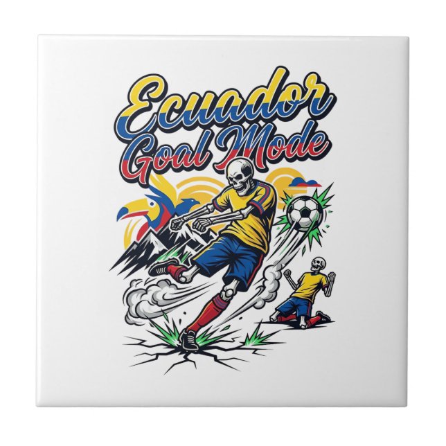 Ecuador Goal Mode Skeleton Striker Nations Dynamic Ceramic Tile (Front)