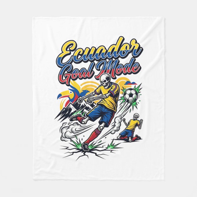 Ecuador Goal Mode Skeleton Striker Nations Dynamic Fleece Blanket (Front)