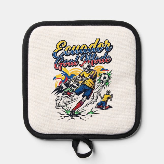 Ecuador Goal Mode Skeleton Striker Nations Dynamic Pot Holder (Front)