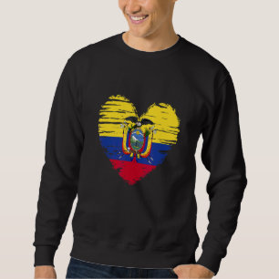 Ecuador Heart Ecuadorean Flag Ecuadorean Pride Sweatshirt