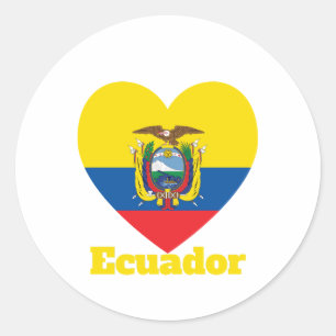 Ecuador Heart Flag  Classic Round Sticker