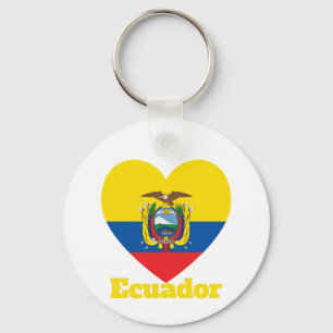 Ecuador Heart Flag   Key Ring