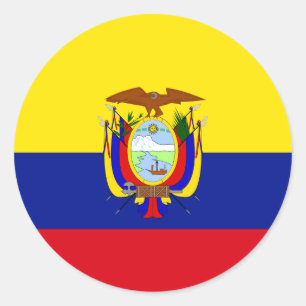 Ecuador High quality Flag Classic Round Sticker