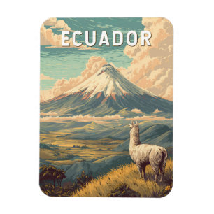 Ecuador Illustration Travel Art Vintage Magnet
