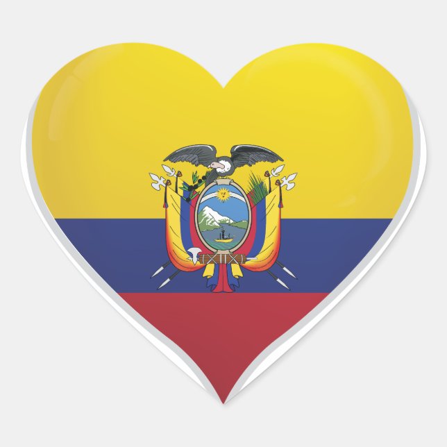 Ecuador love flag pride heart sticker (Front)