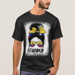 Ecuador Messy Bun Patriotic Ecuadorian Women's T-Shirt