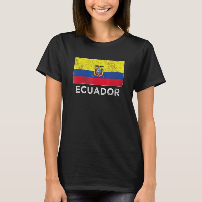 Ecuador National Flag Distressed For Men Women Kid T-Shirt (Front)