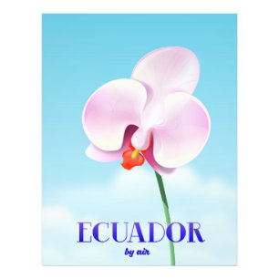 Ecuador orchid travel poster