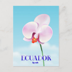 Ecuador orchid travel poster postcard