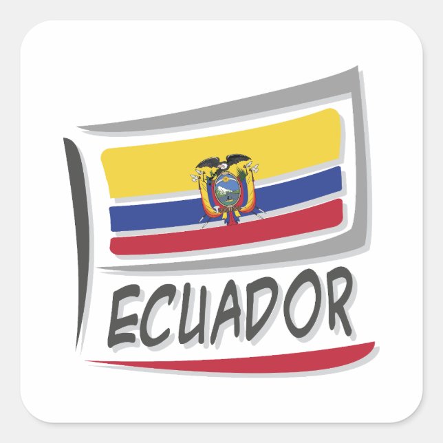 Ecuador  Pride X Flag  Square Sticker (Front)