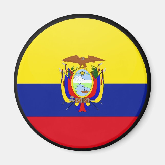 Ecuador quality Flag Circle Magnet (Front)
