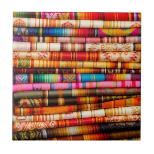 Ecuador, Quito Area, Otavalo Handicraft Market Ceramic Tile